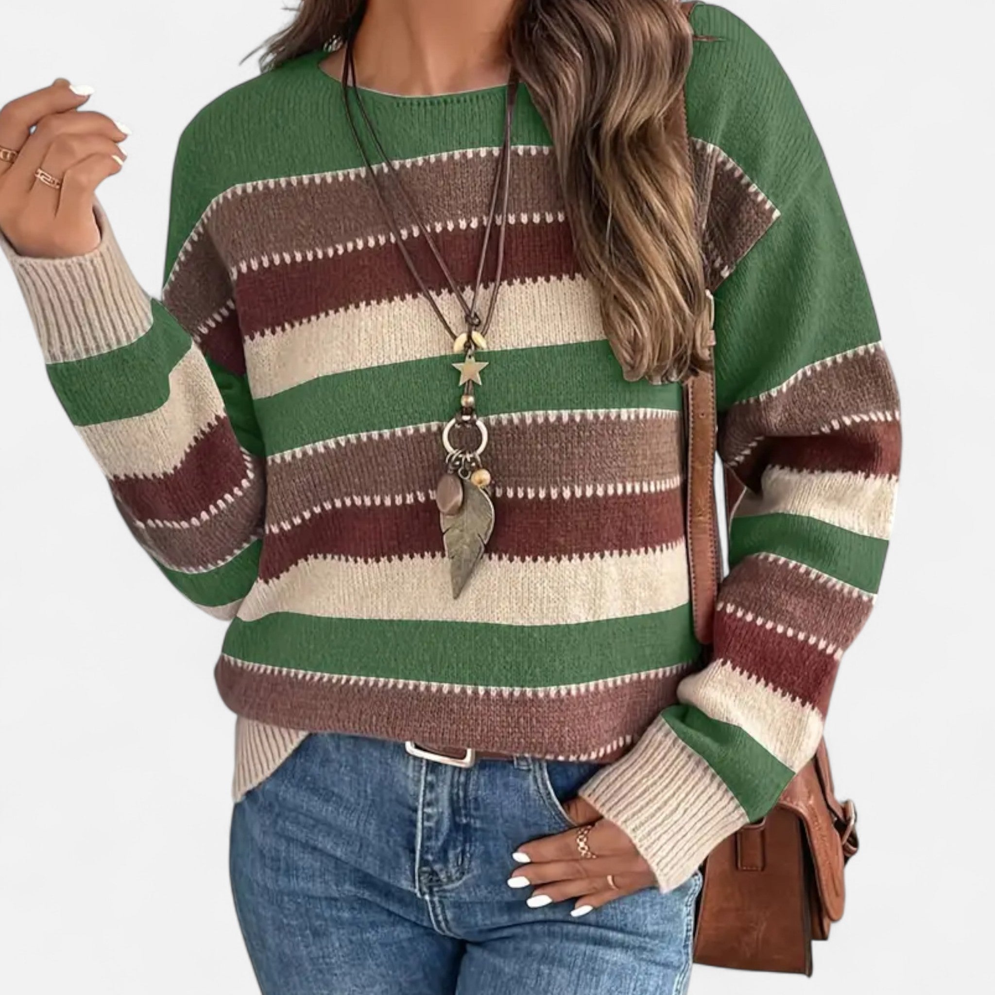 Gilduro | Women’s Vintage Casual Striped Sweater
