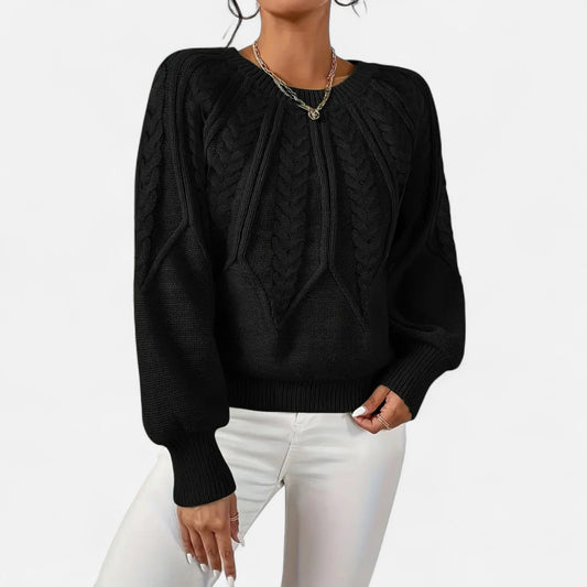 Gilduro | Women’s Cable Knit Round Neck Sweater