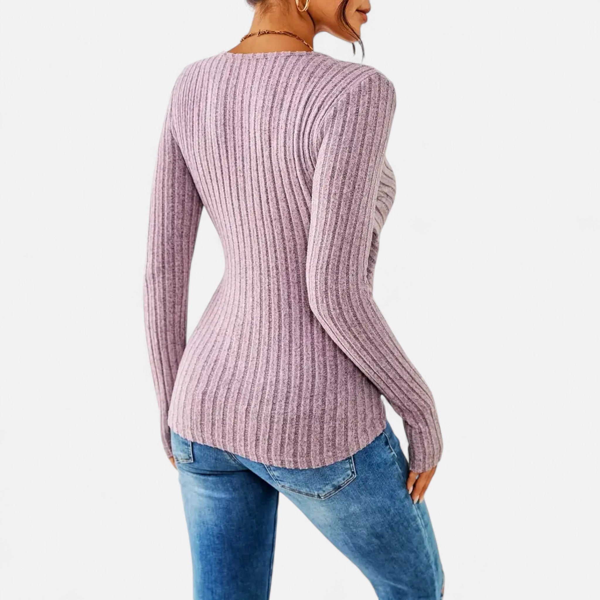 Gilduro | Women's Elegant V-Neck Button Top