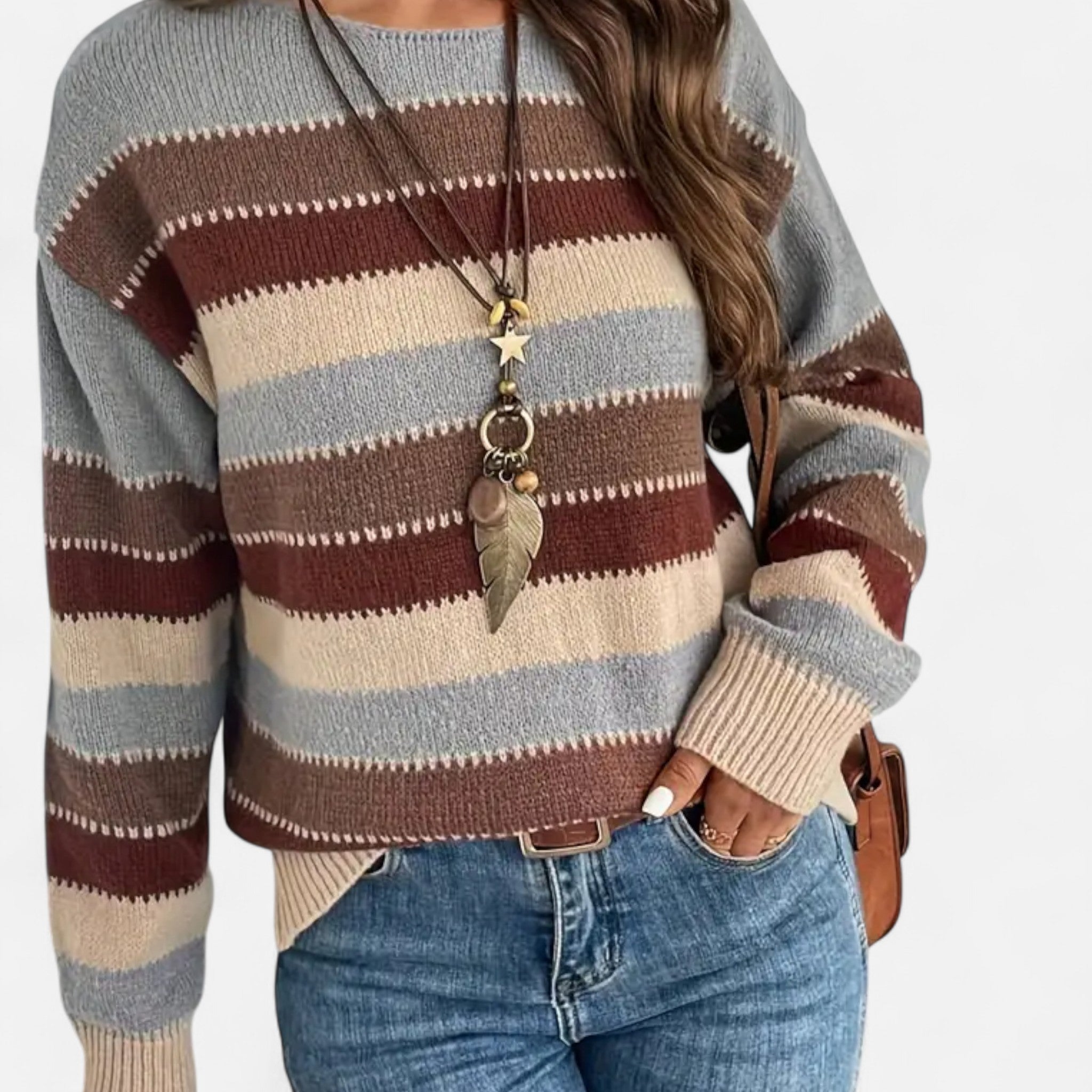 Gilduro | Women’s Vintage Casual Striped Sweater