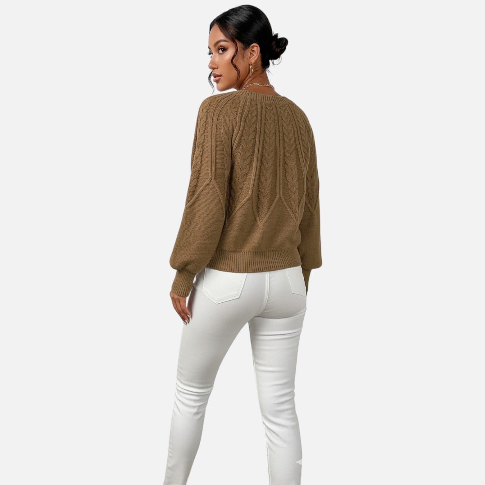 Gilduro | Women’s Cable Knit Round Neck Sweater