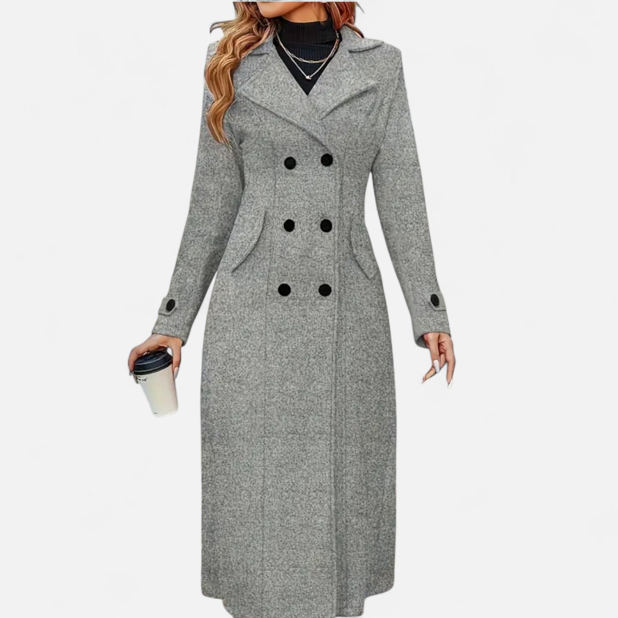 Gilduro | Women’s Long Coat with Front Buttons