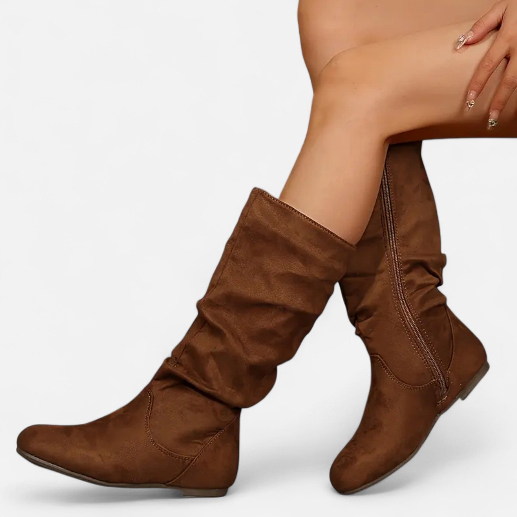 Gilduro | Women’s Pleated Mid-Calf Ankle Boots