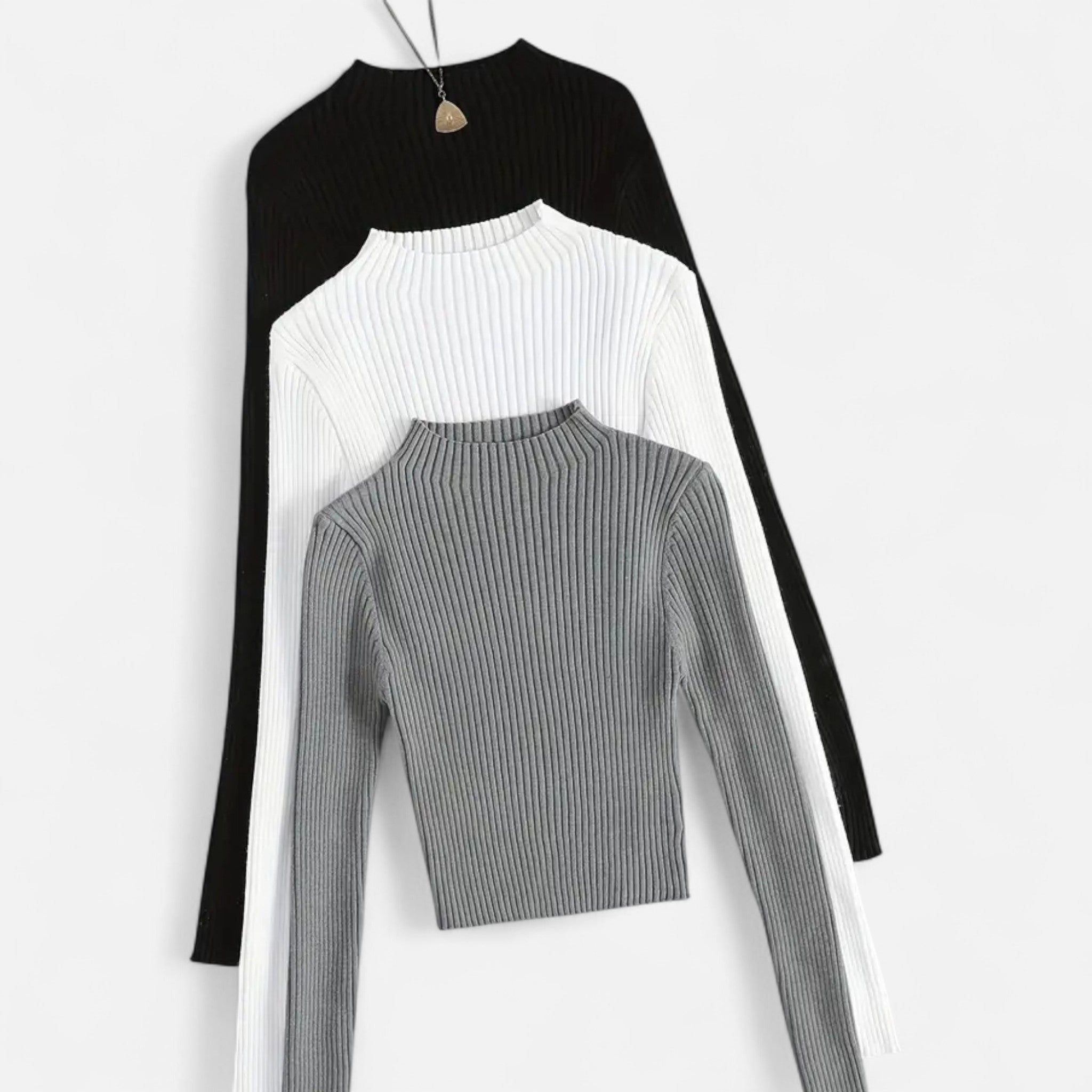 Gilduro | Women’s 3-Piece Stand Collar Ribbed Base Layer Set