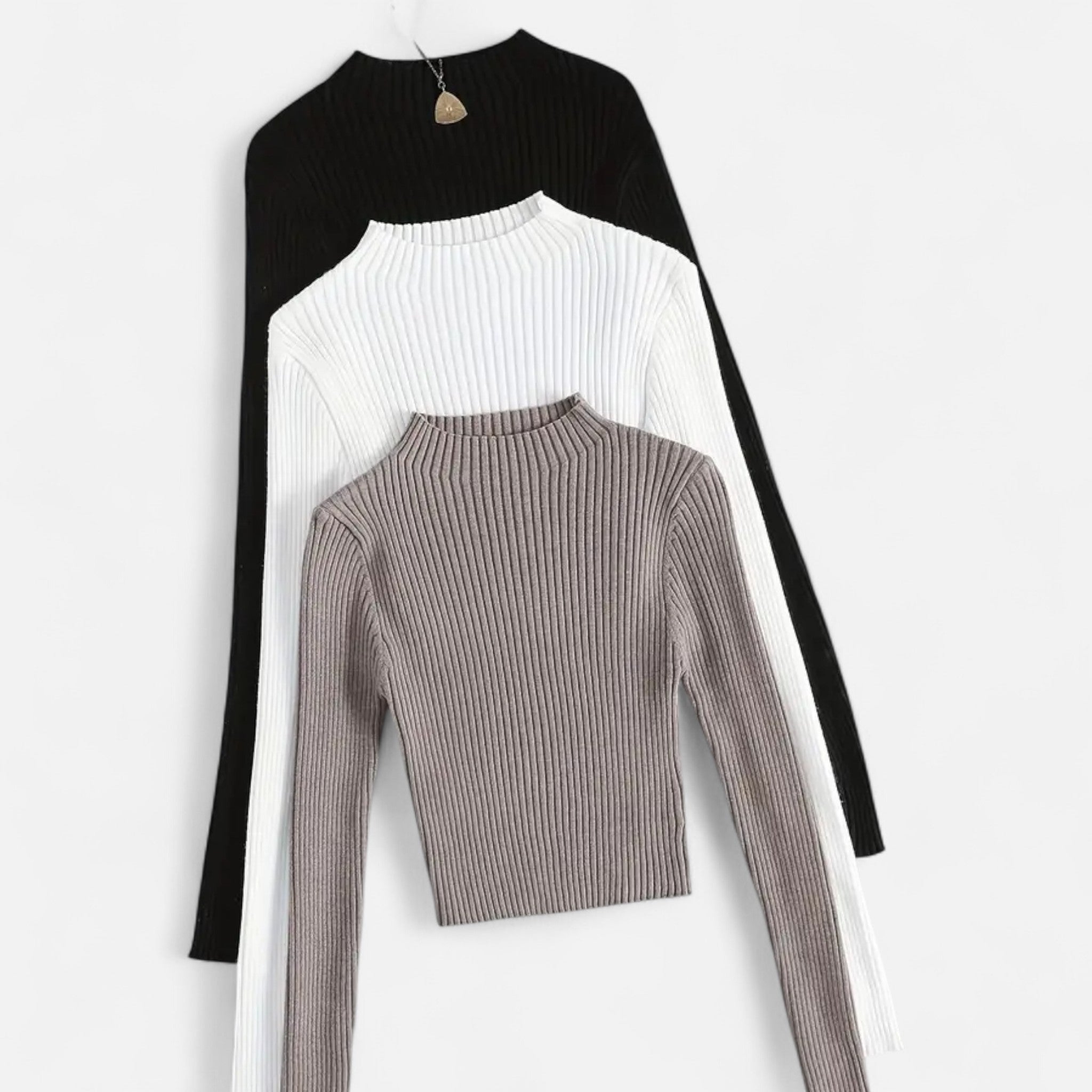 Gilduro | Women’s 3-Piece Stand Collar Ribbed Base Layer Set