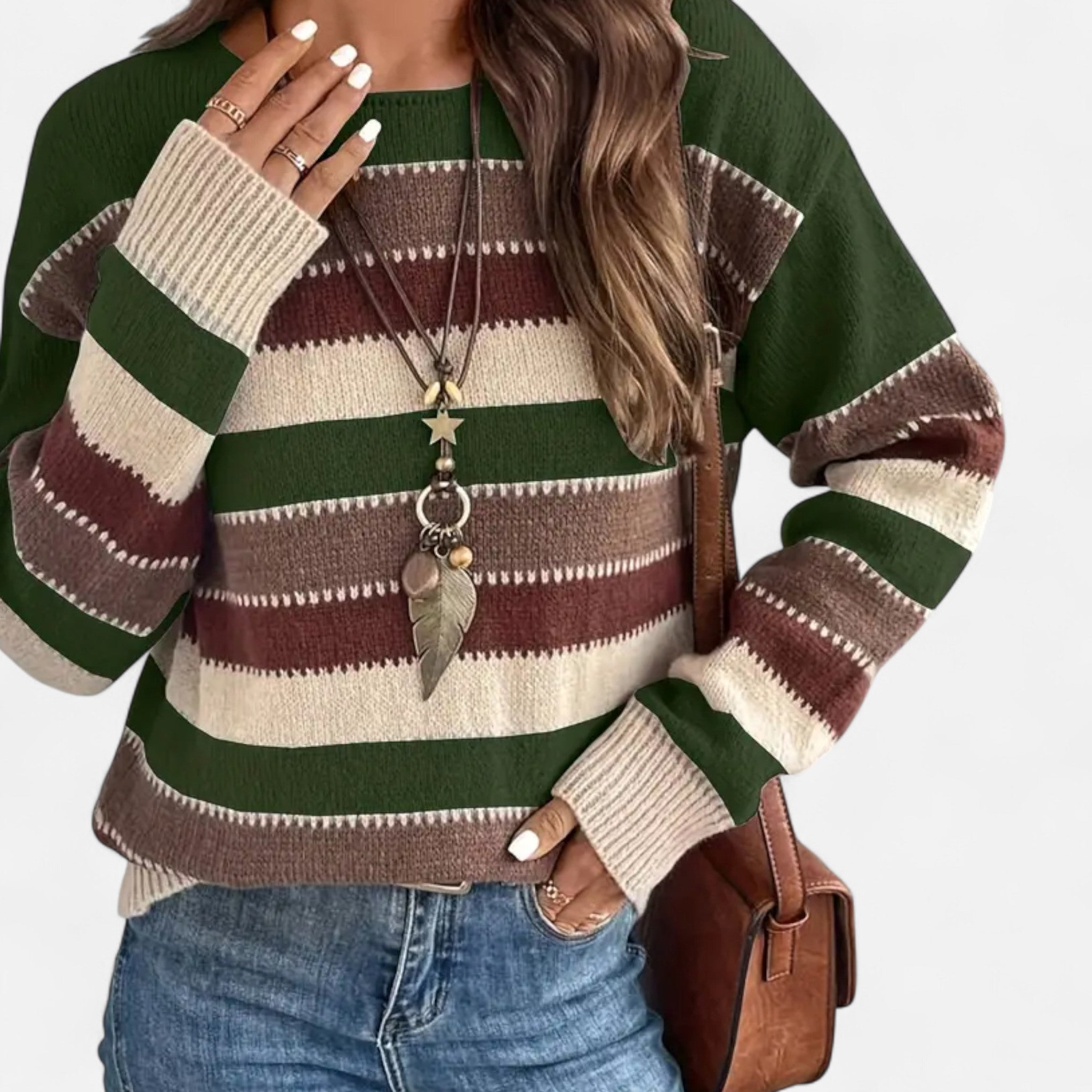 Gilduro | Women’s Vintage Casual Striped Sweater