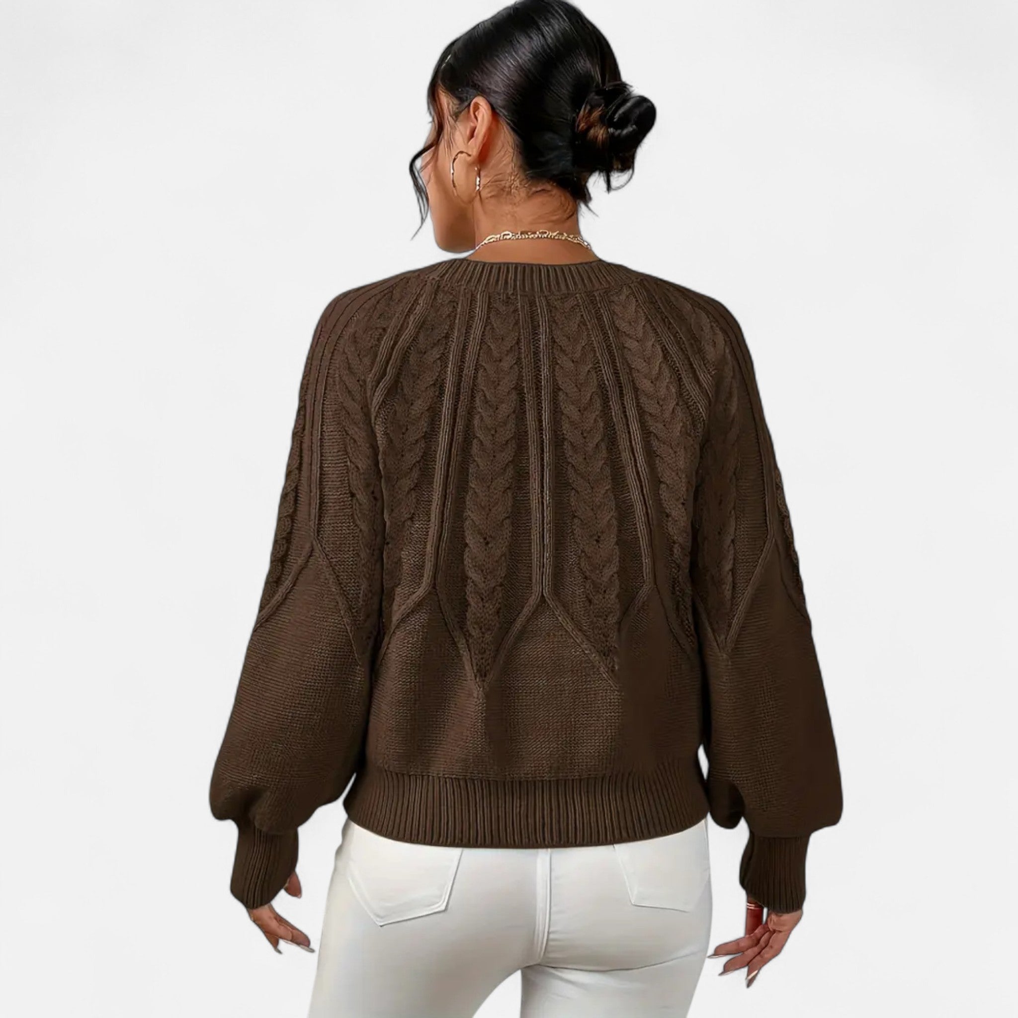 Gilduro | Women’s Cable Knit Round Neck Sweater