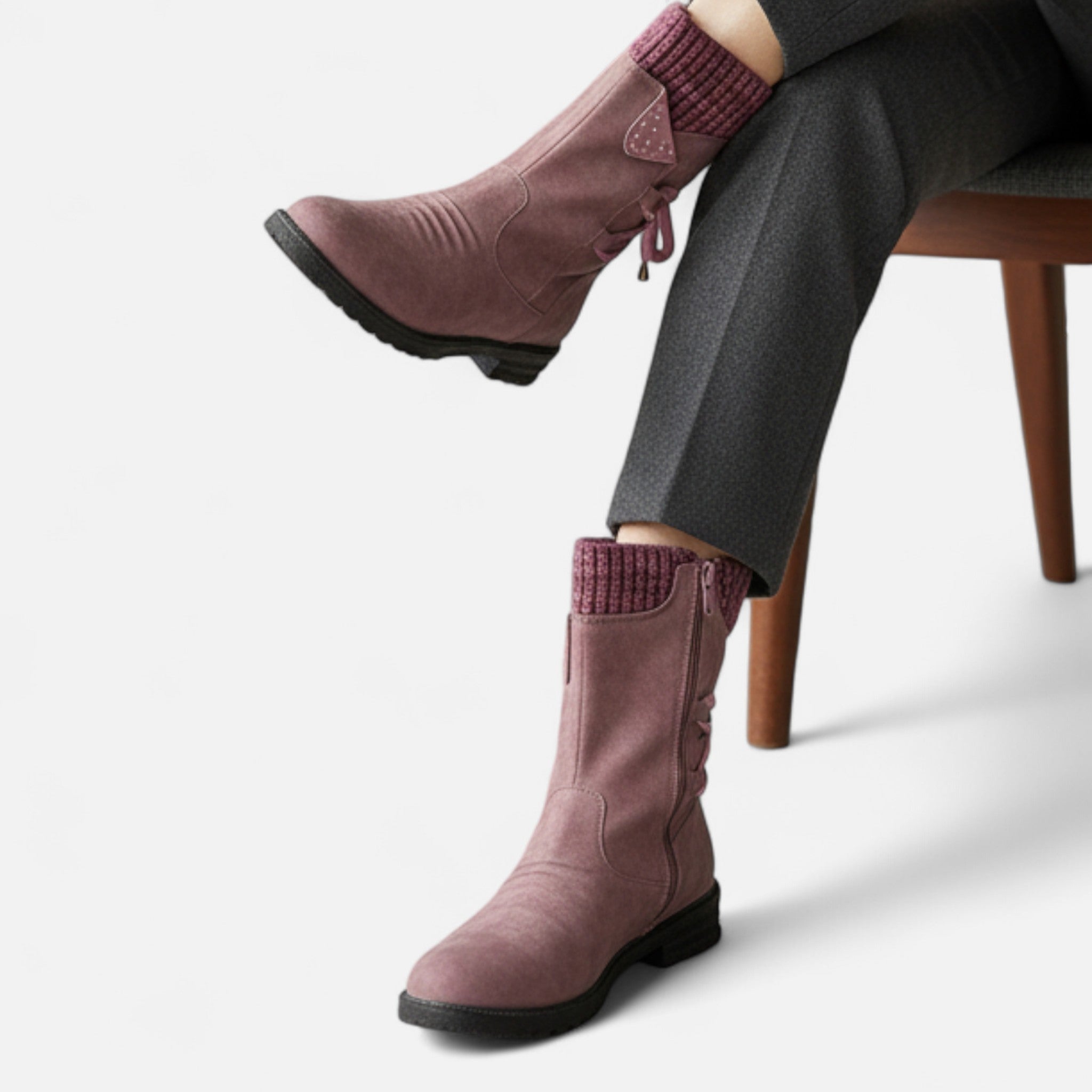 Gilduro | Women’s Vintage Lace-Up Mid-Calf Boots