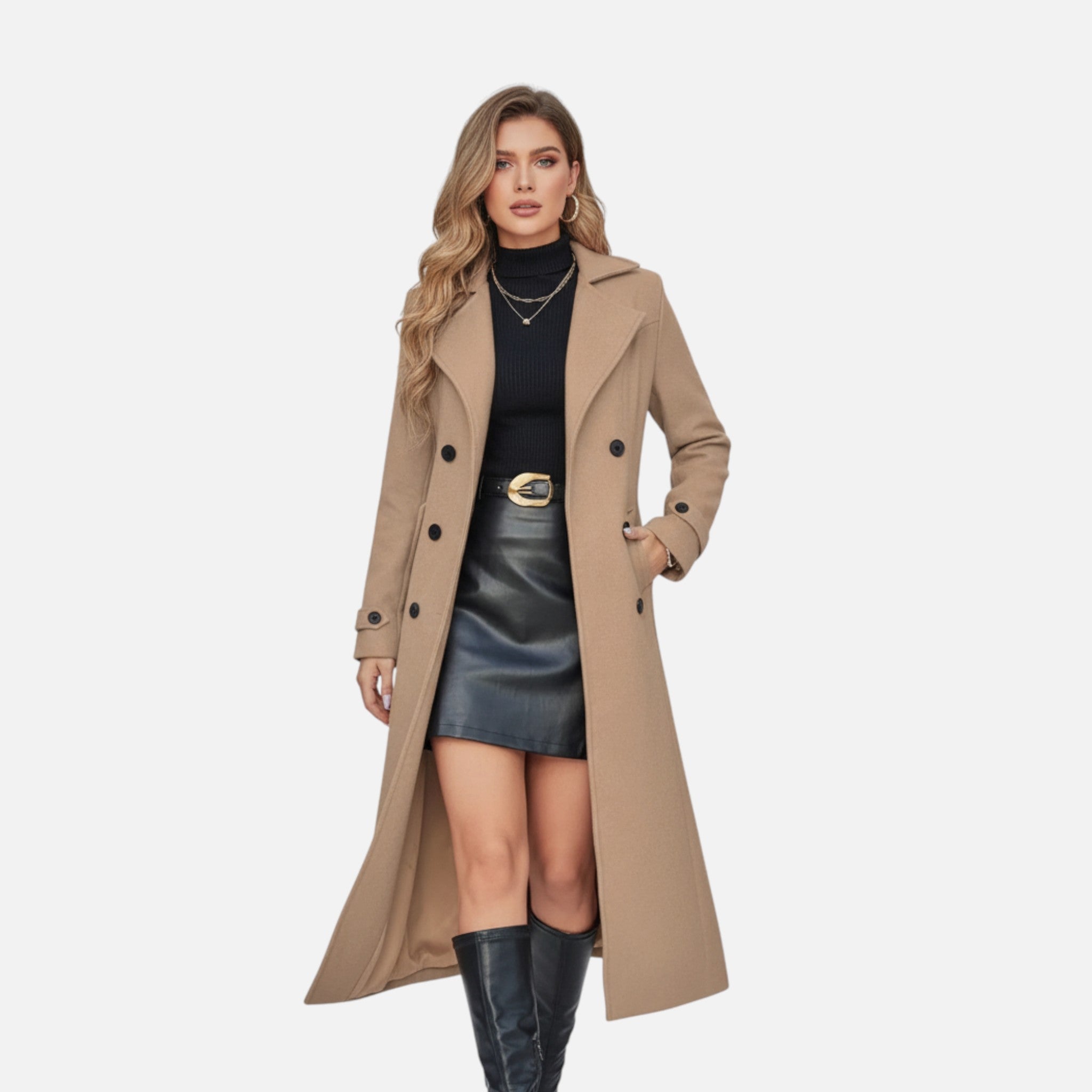 Gilduro | Women’s Long Coat with Front Buttons