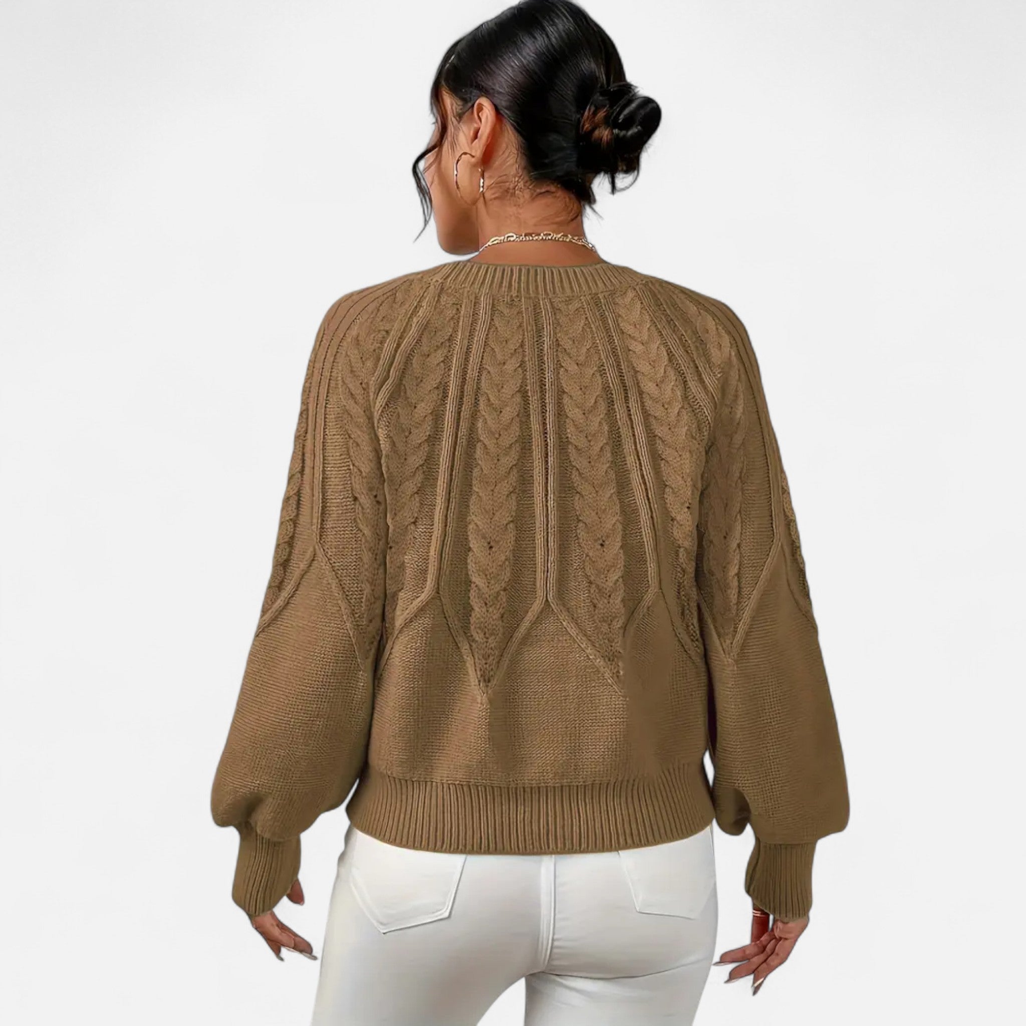 Gilduro | Women’s Cable Knit Round Neck Sweater