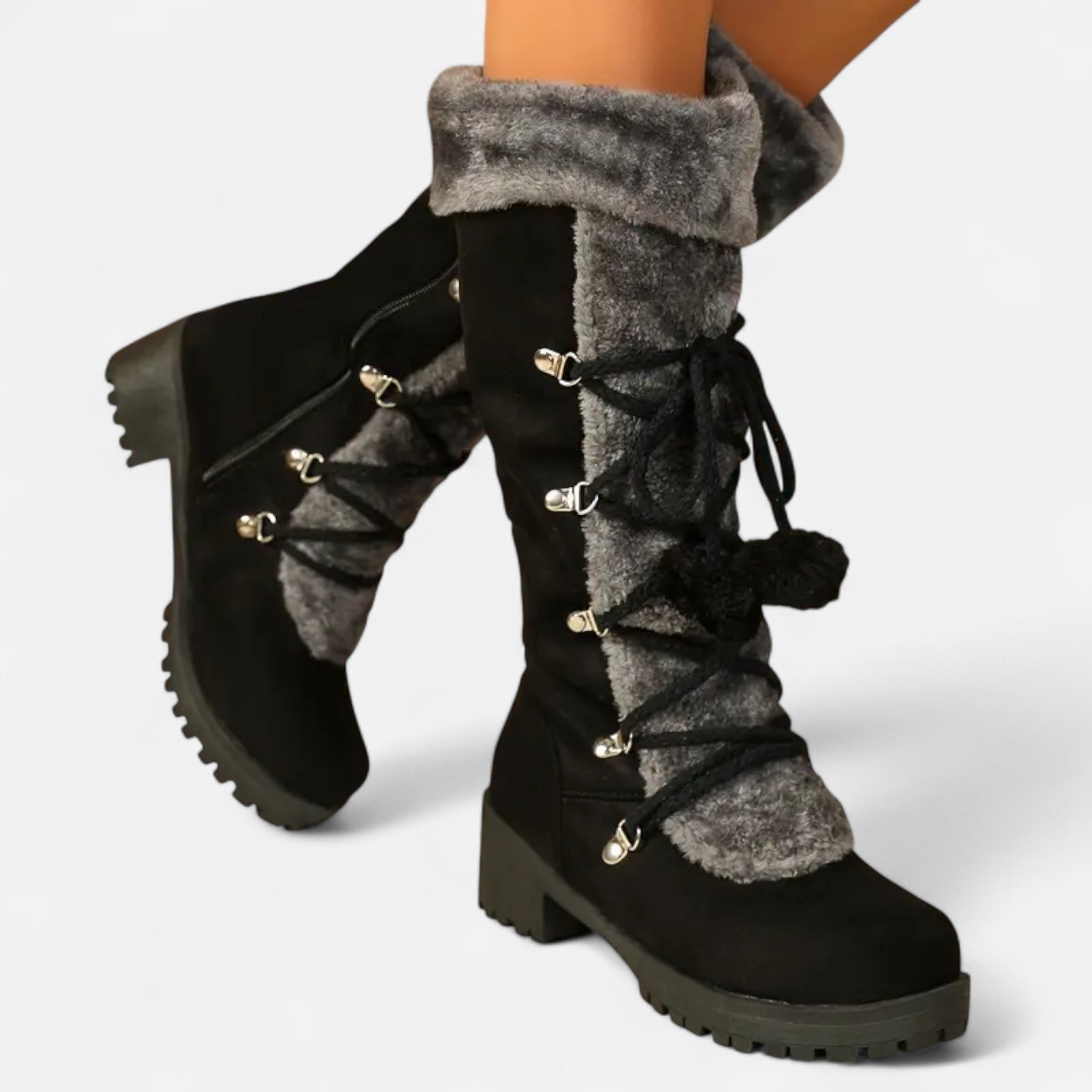 Gilduro | Women’s Faux Fur-Lined Mid-Calf Boots