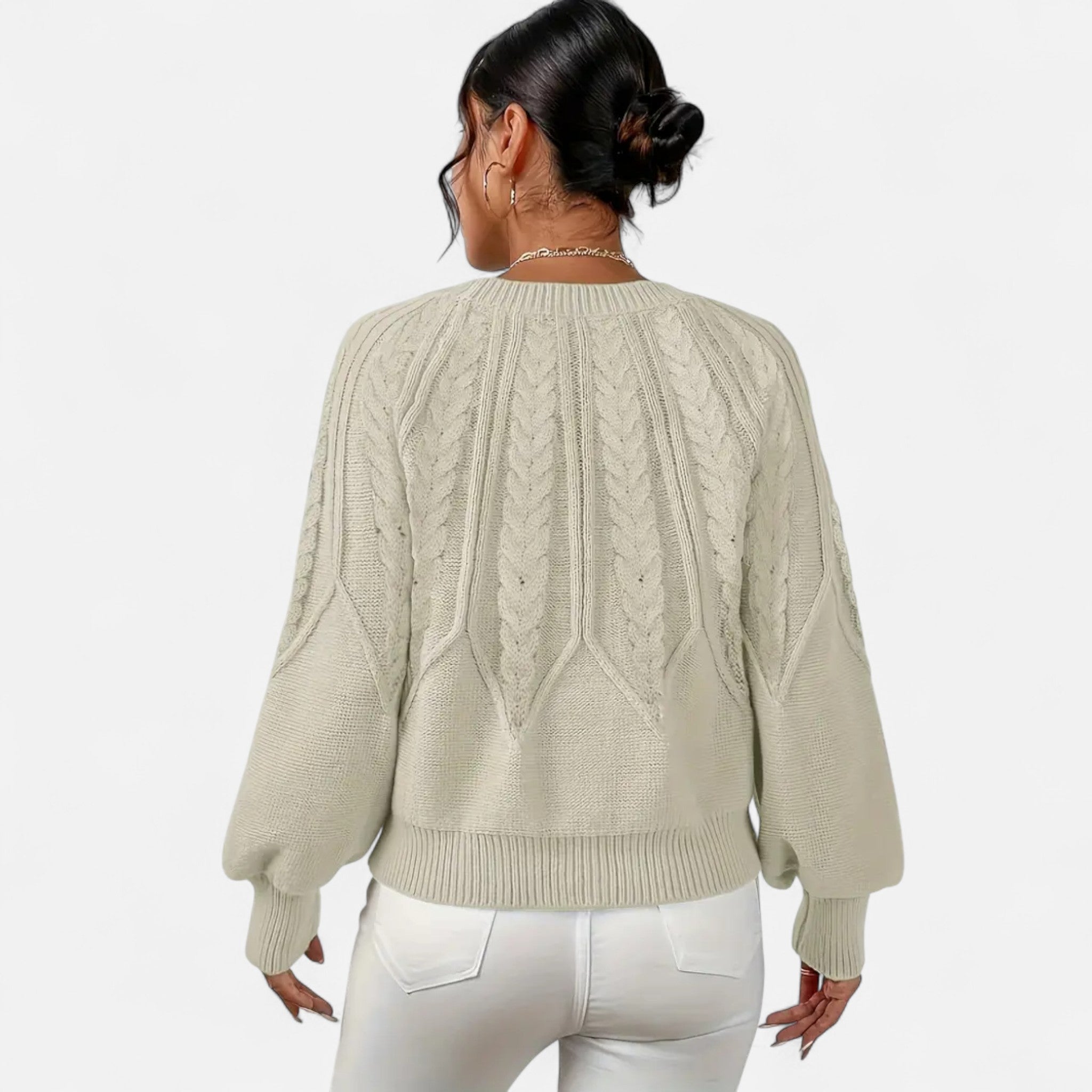 Gilduro | Women’s Cable Knit Round Neck Sweater