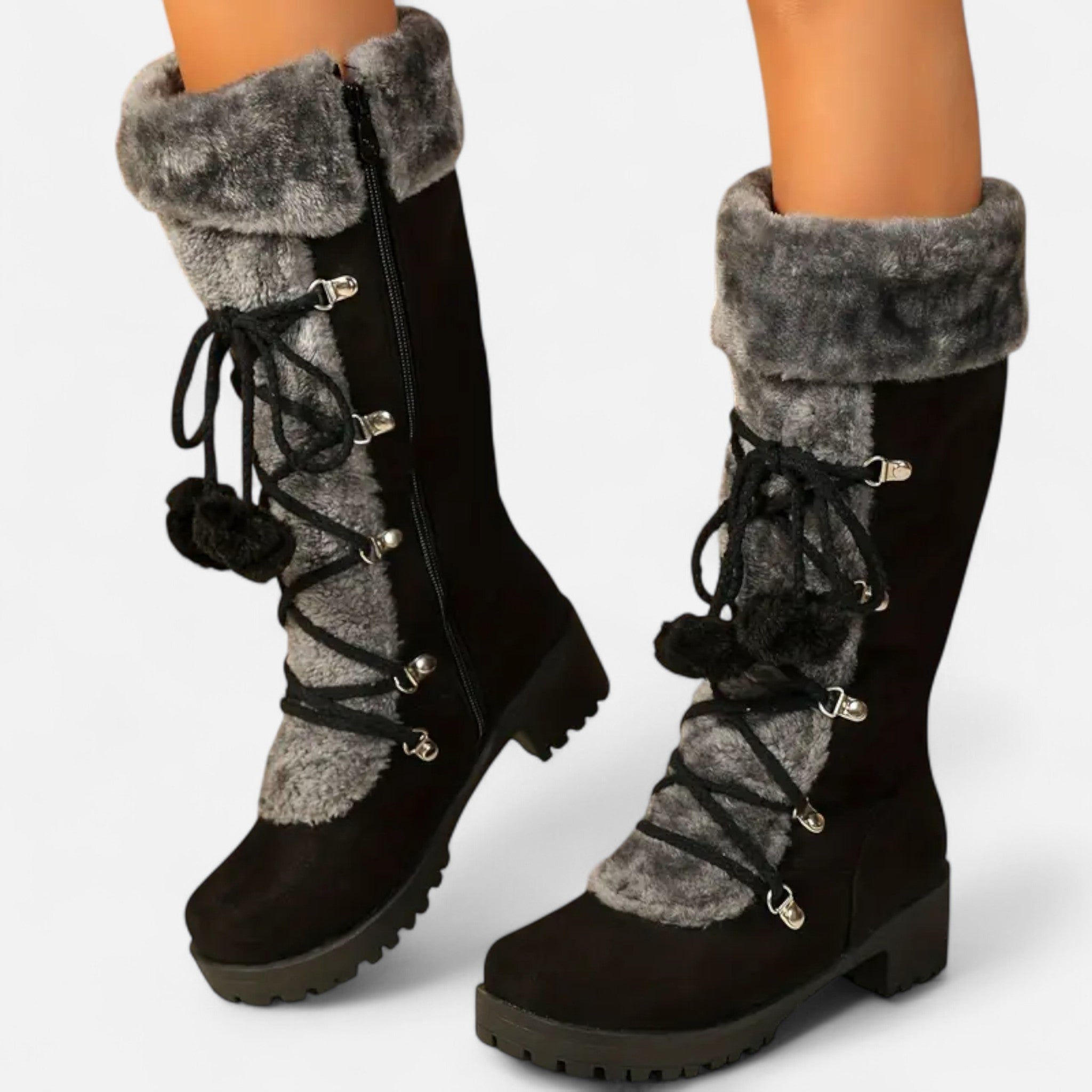 Gilduro | Women’s Faux Fur-Lined Mid-Calf Boots