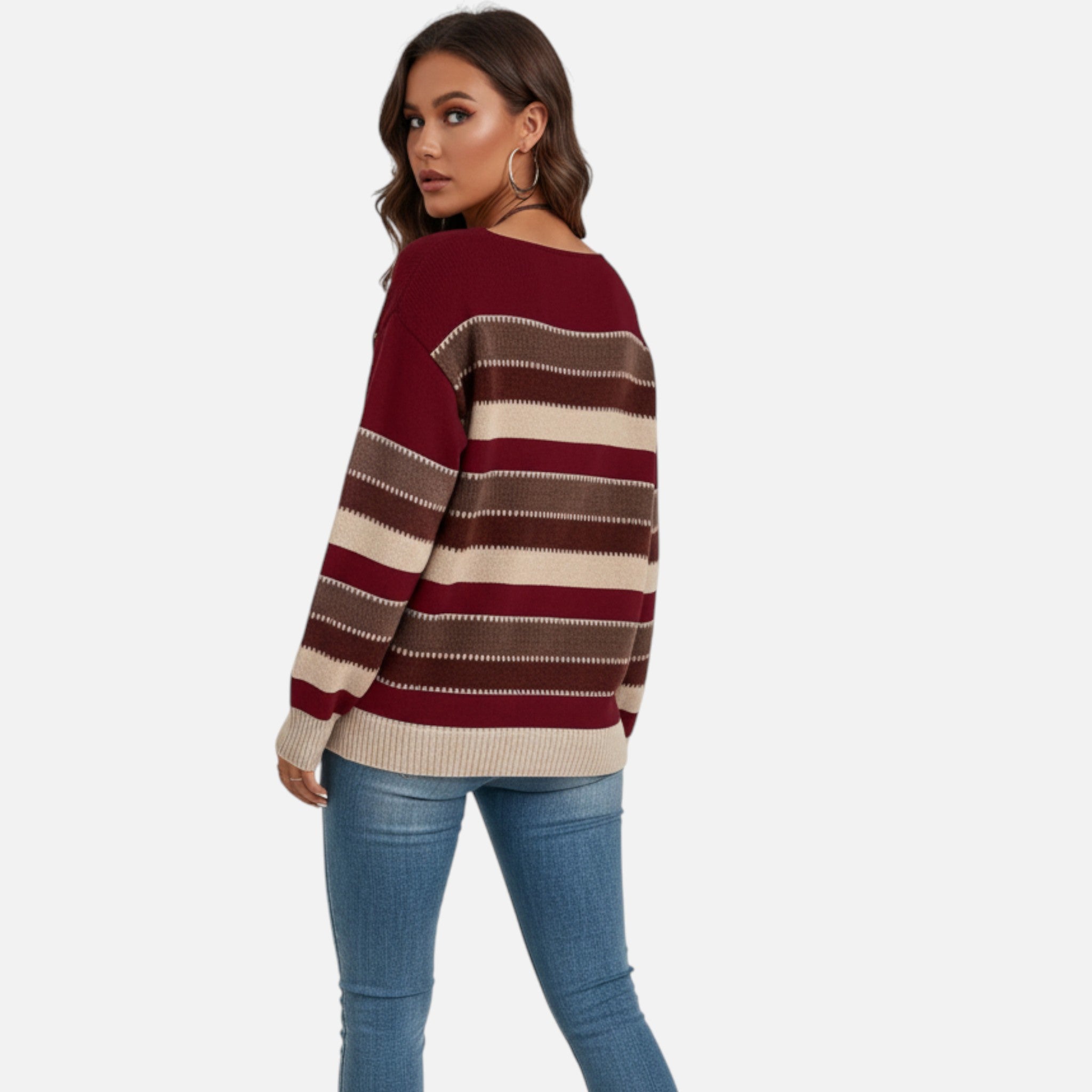 Gilduro | Women’s Vintage Casual Striped Sweater