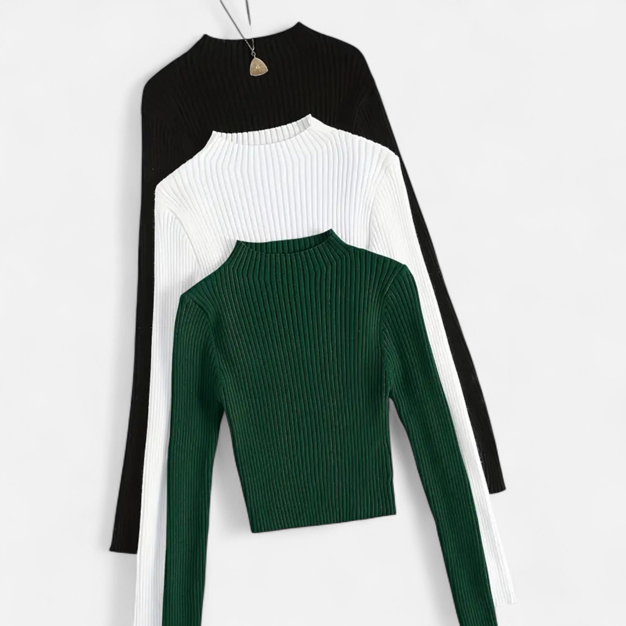 Gilduro | Women’s 3-Piece Stand Collar Ribbed Base Layer Set