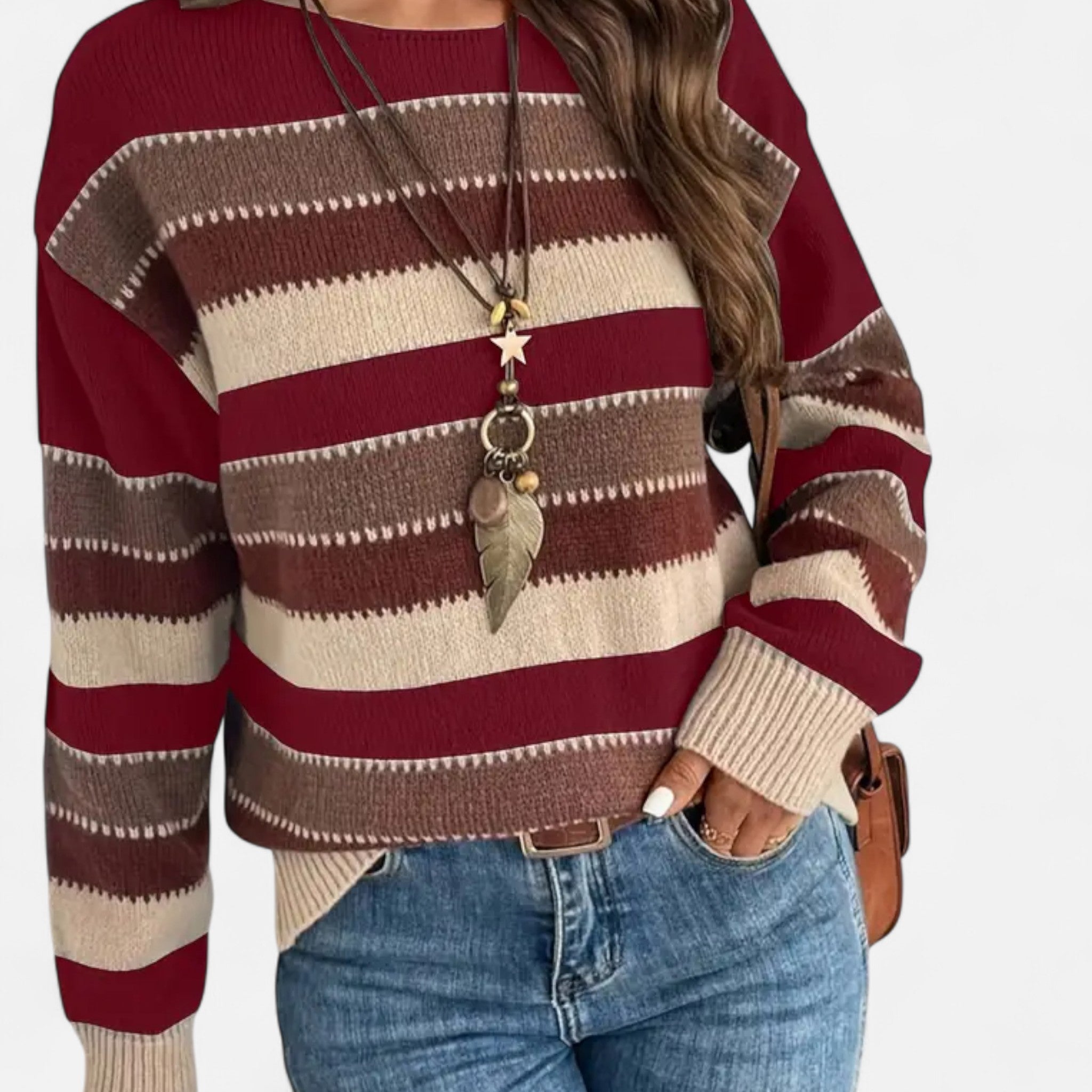 Gilduro | Women’s Vintage Casual Striped Sweater