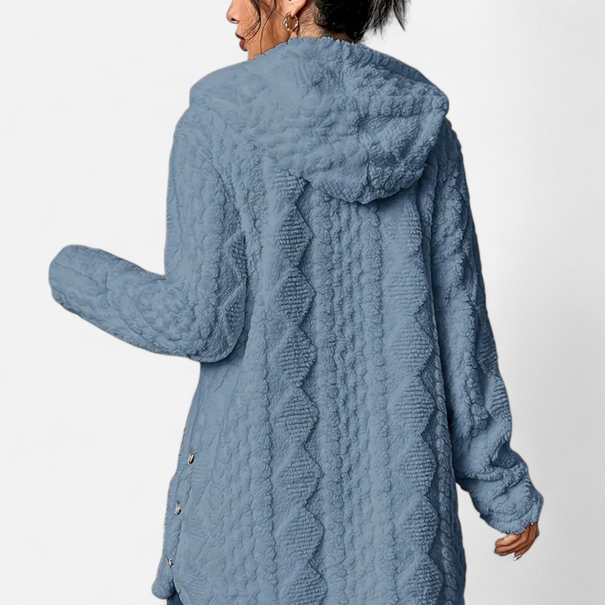 Gilduro | Woman's Jacquard Plush Hooded Cardigan