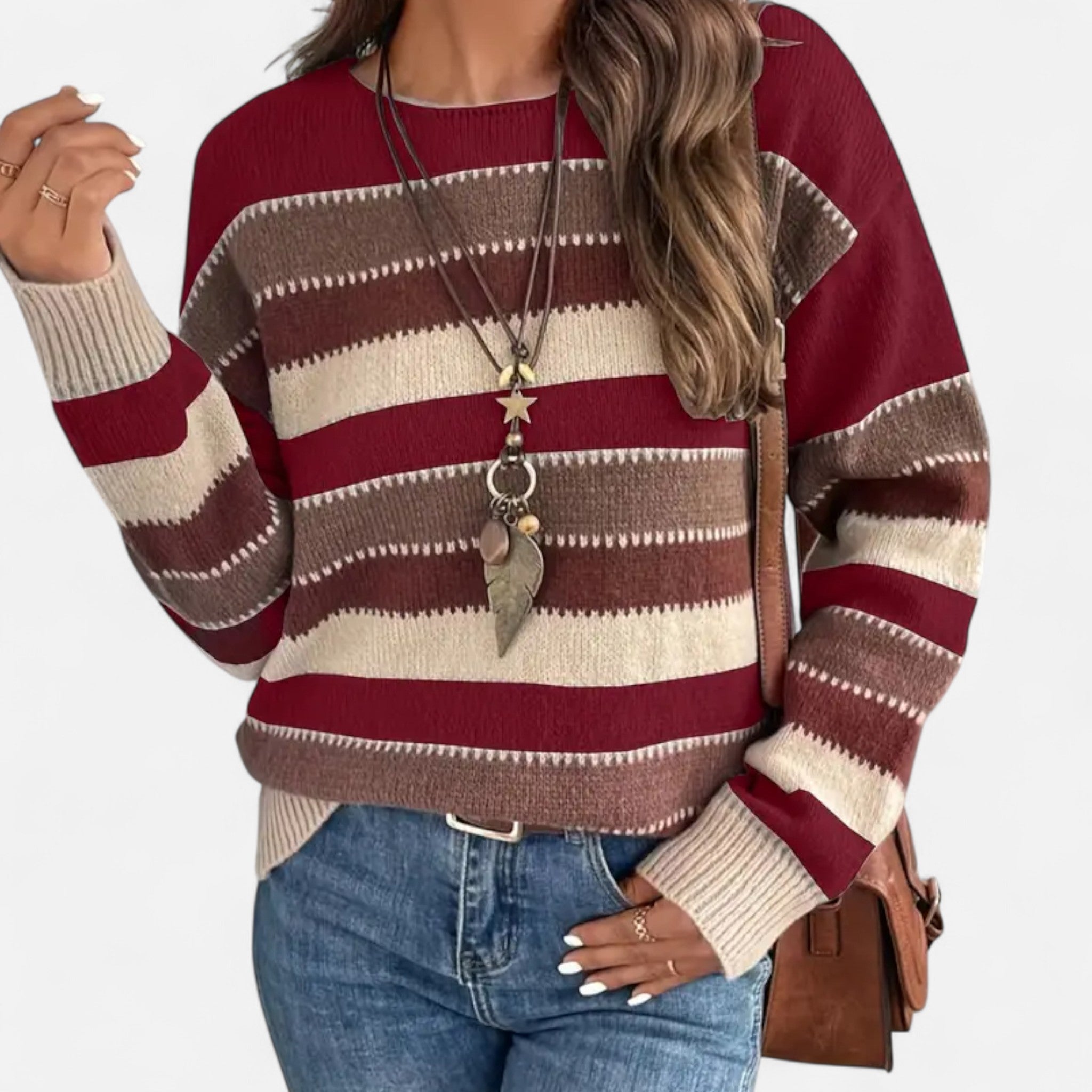 Gilduro | Women’s Vintage Casual Striped Sweater