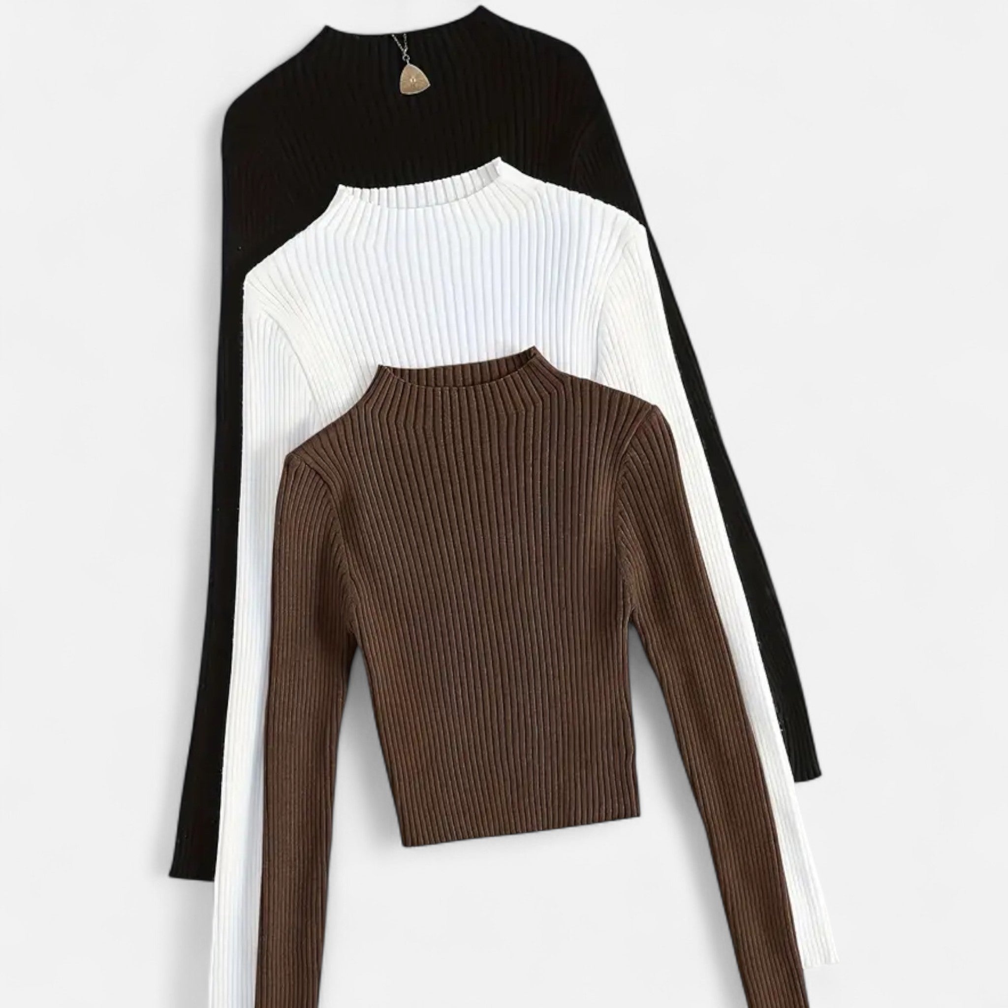 Gilduro | Women’s 3-Piece Stand Collar Ribbed Base Layer Set