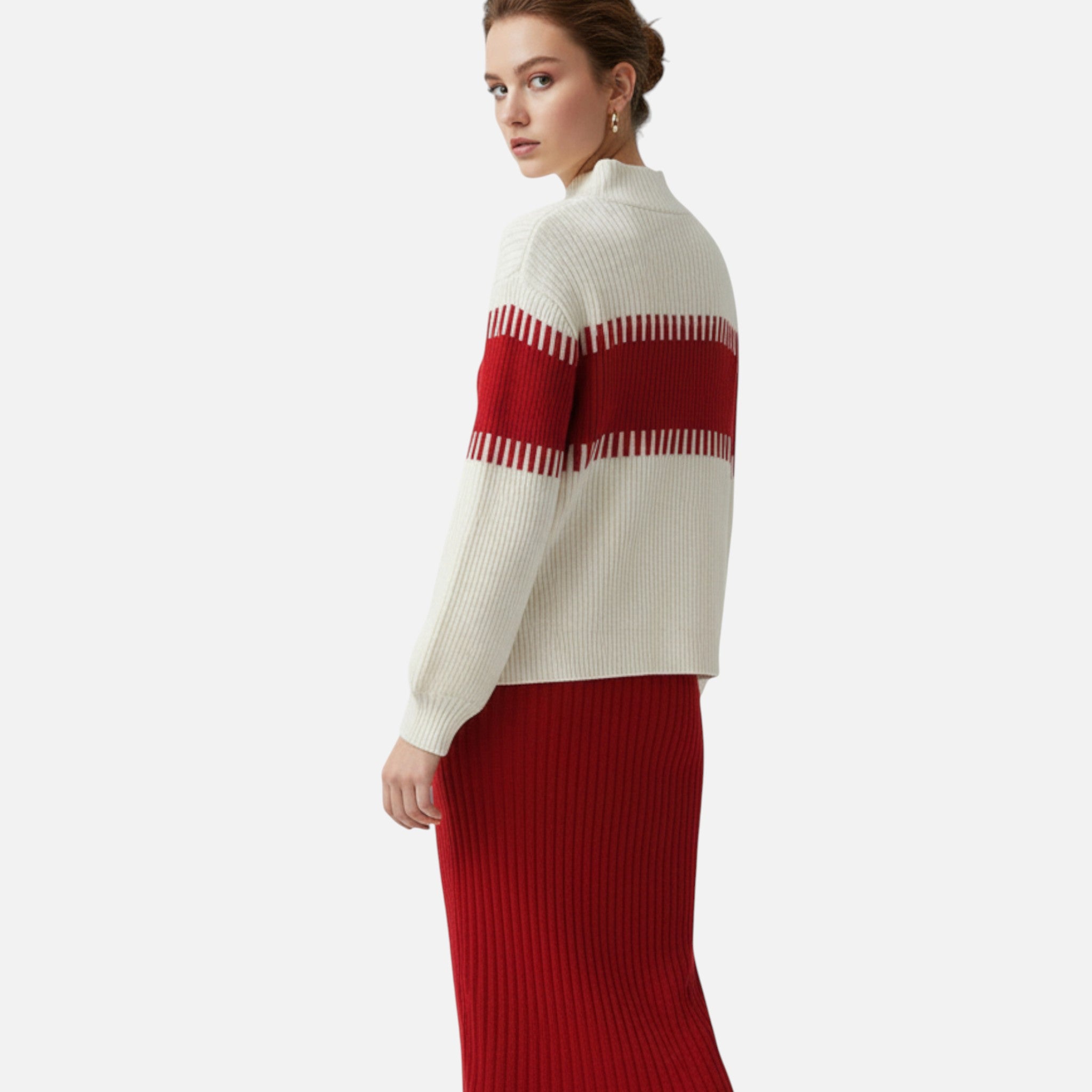 Gilduro | Women’s High Neck Pullover & Skirt Two-Piece Set