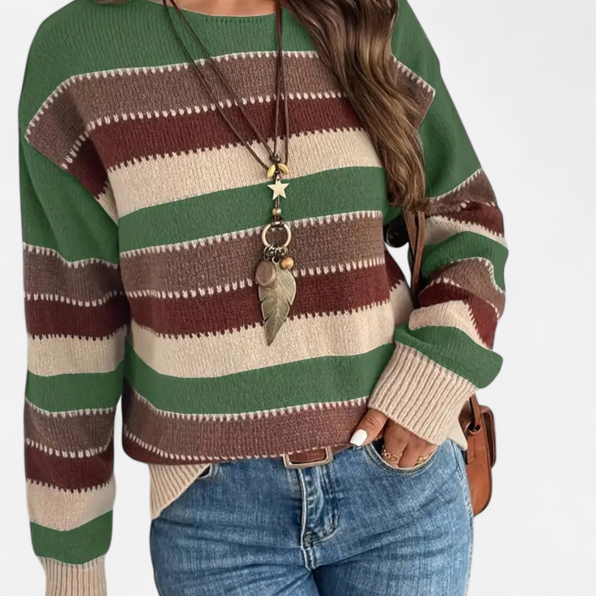 Gilduro | Women’s Vintage Casual Striped Sweater