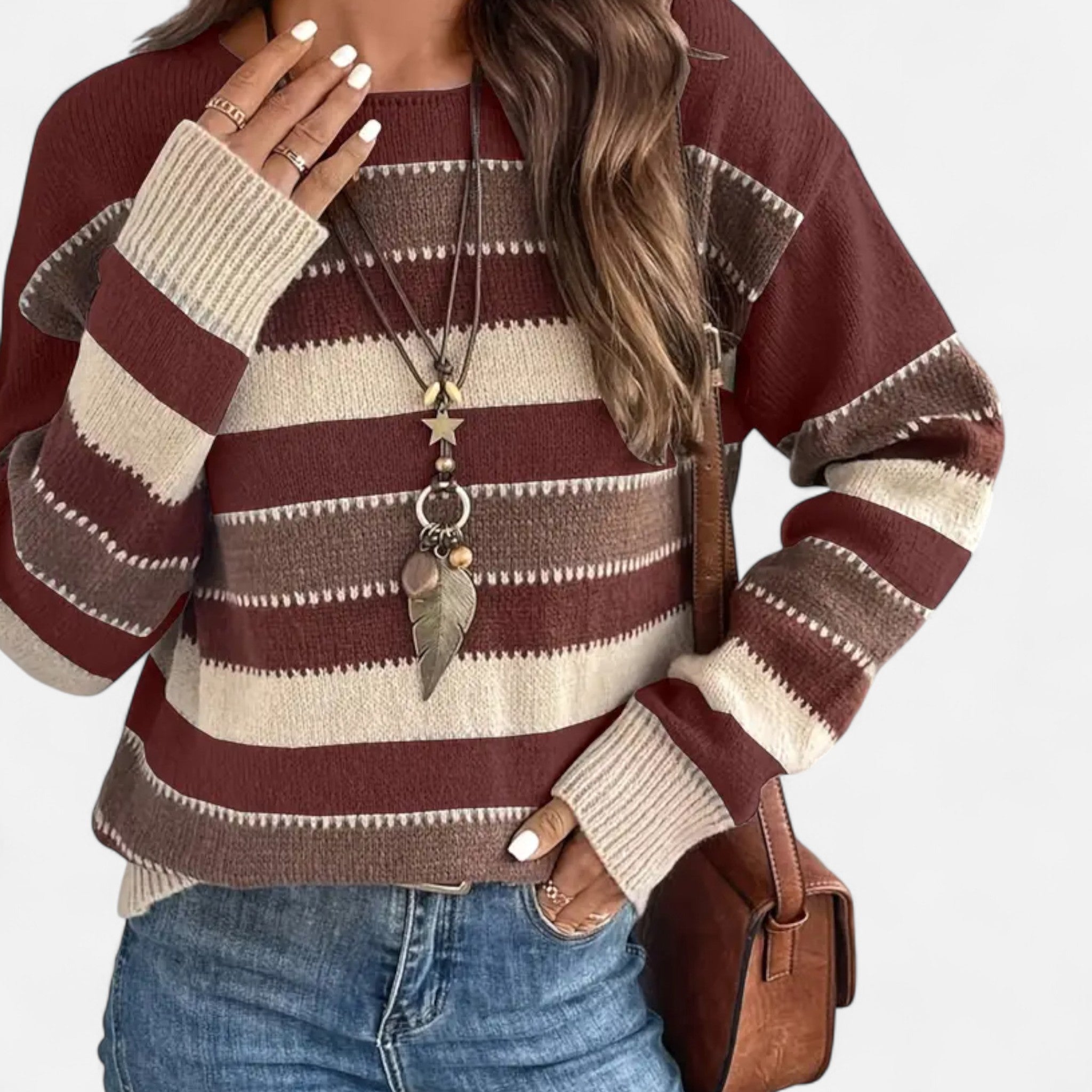Gilduro | Women’s Vintage Casual Striped Sweater