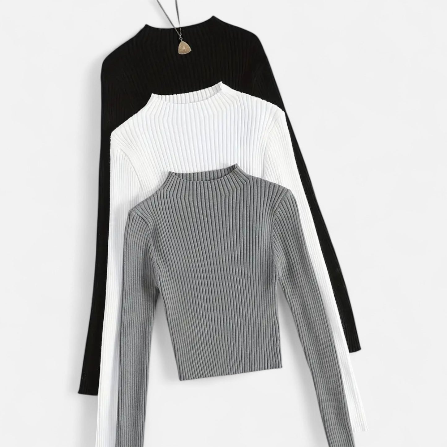 Gilduro | Women’s 3-Piece Stand Collar Ribbed Base Layer Set