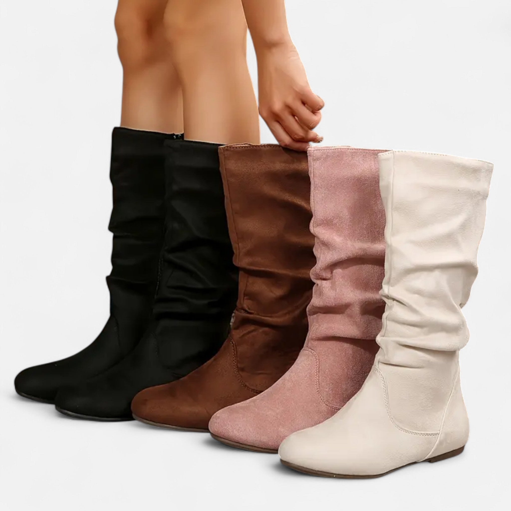 Gilduro | Women’s Pleated Mid-Calf Ankle Boots