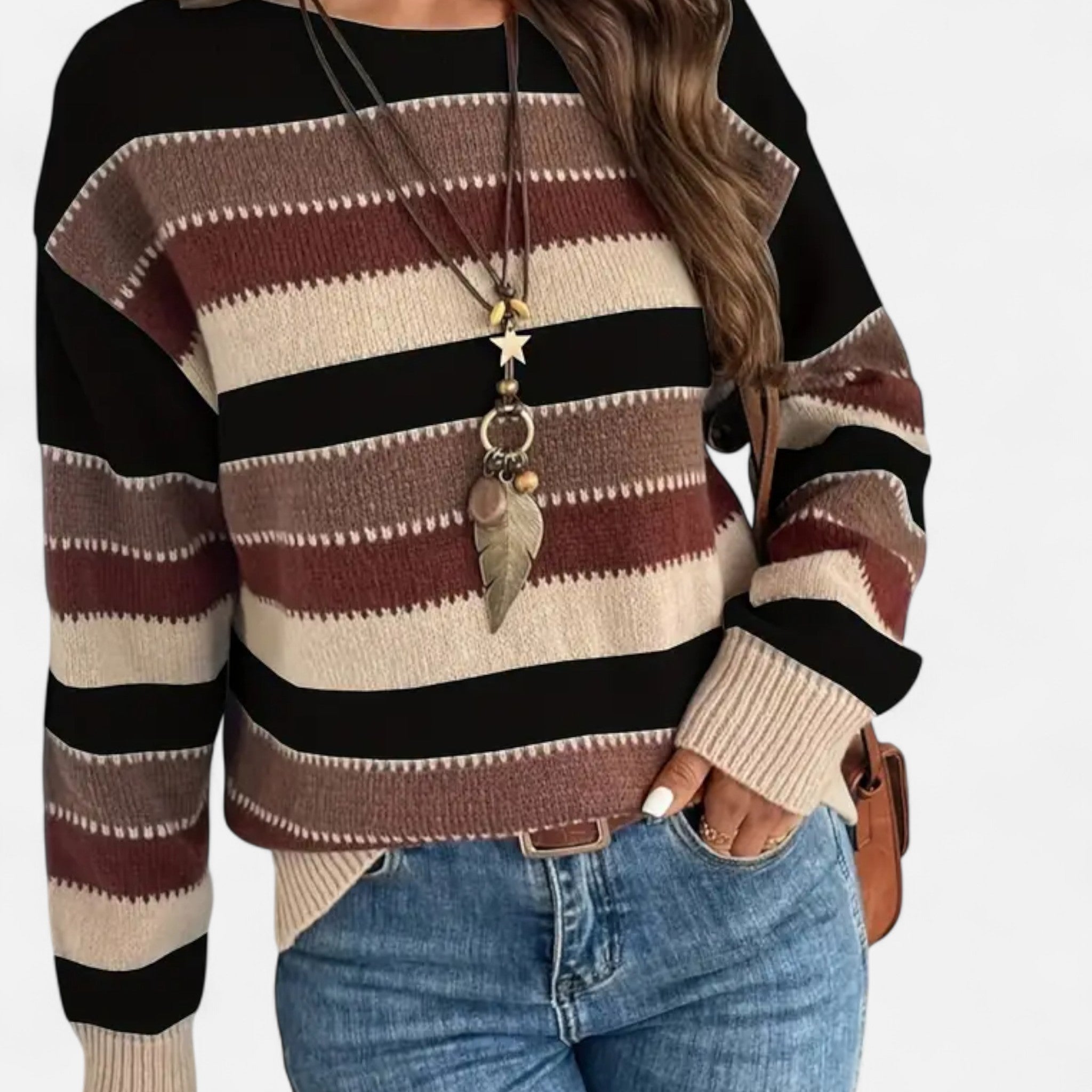 Gilduro | Women’s Vintage Casual Striped Sweater