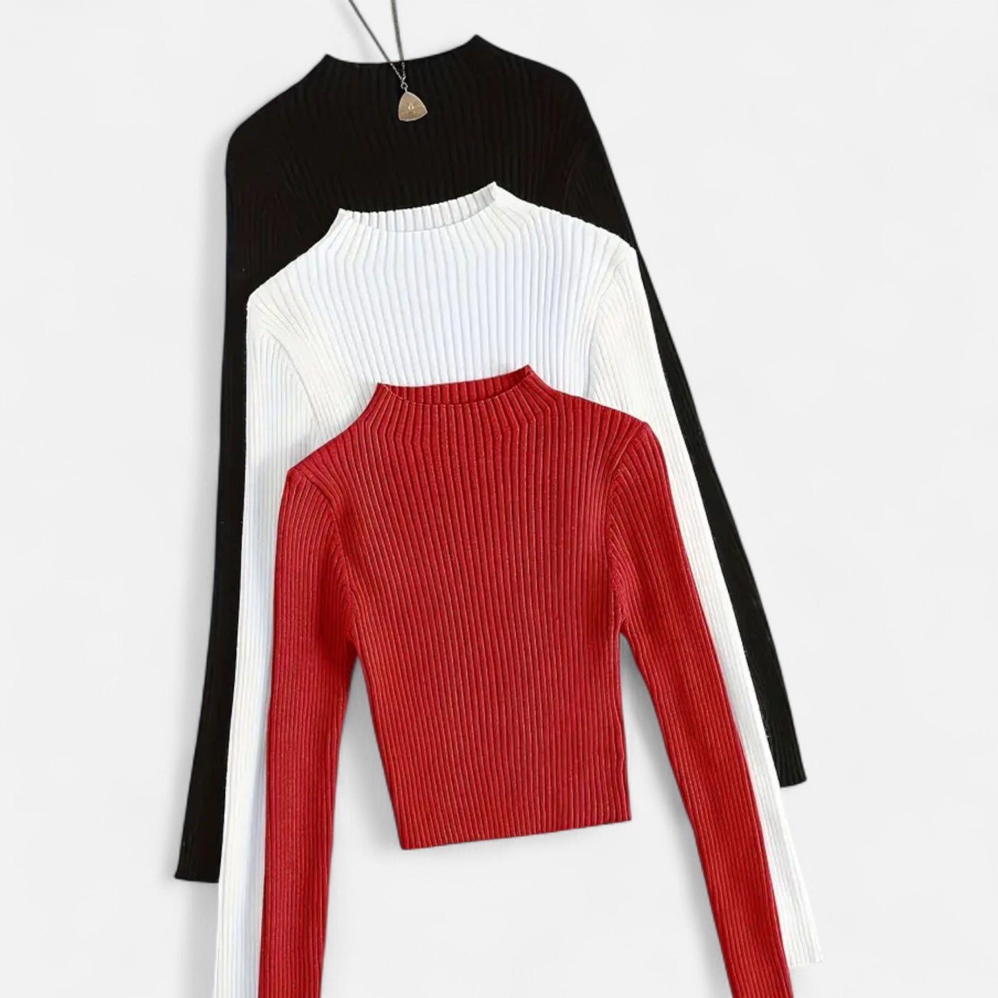 Gilduro | Women’s 3-Piece Stand Collar Ribbed Base Layer Set