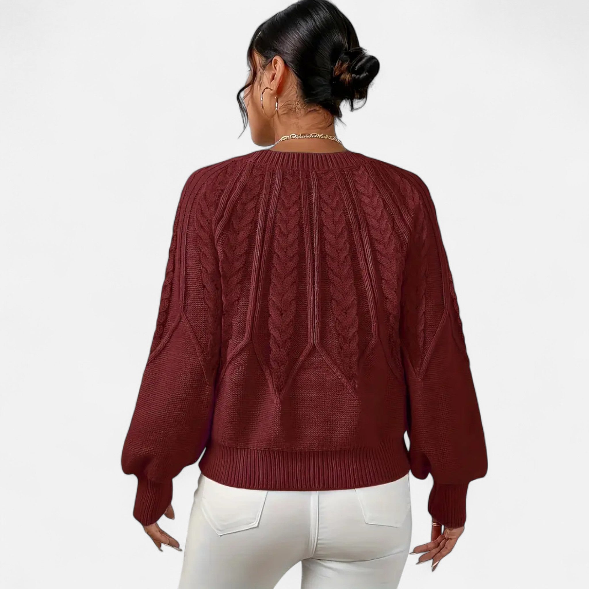 Gilduro | Women’s Cable Knit Round Neck Sweater