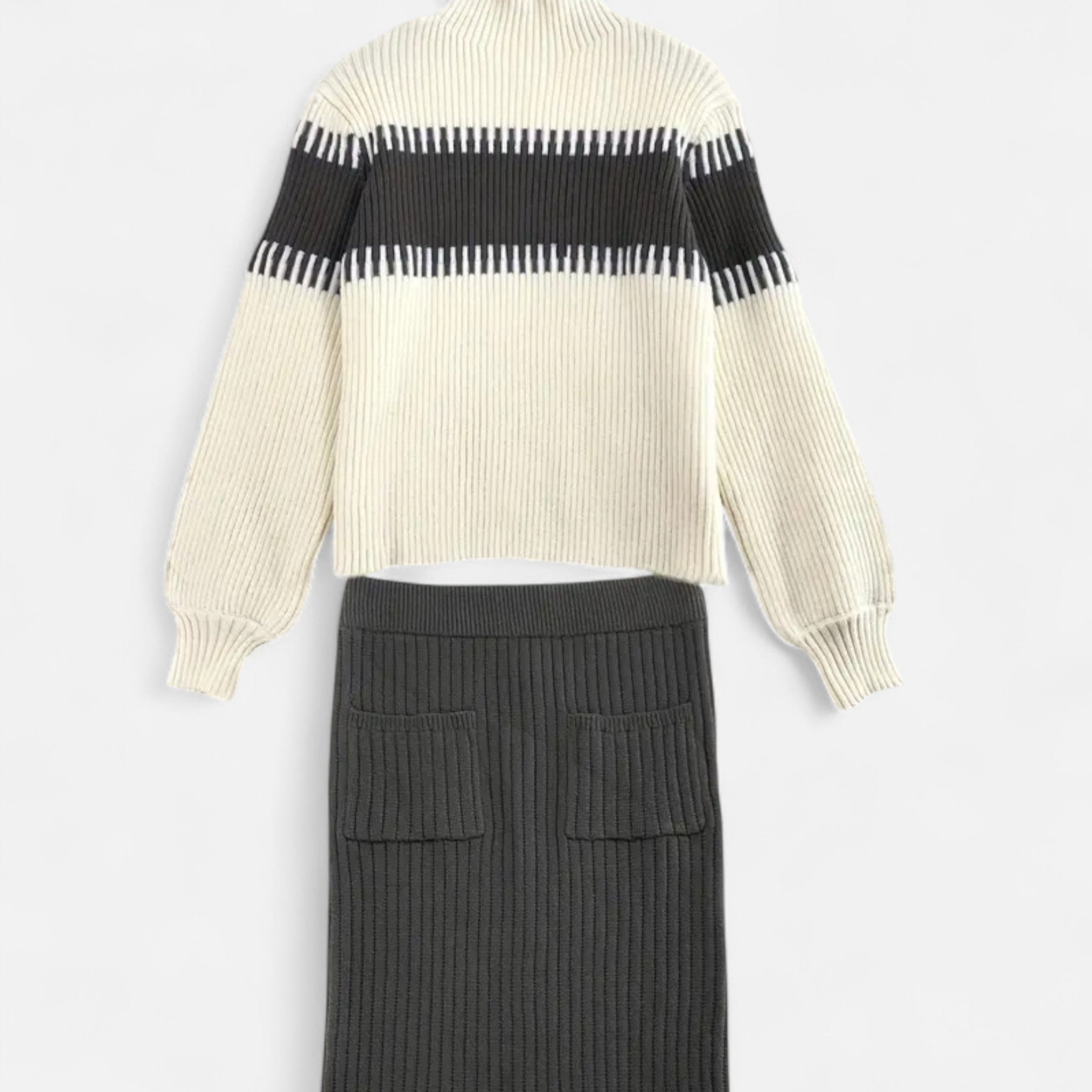 Gilduro | Women’s High Neck Pullover & Skirt Two-Piece Set