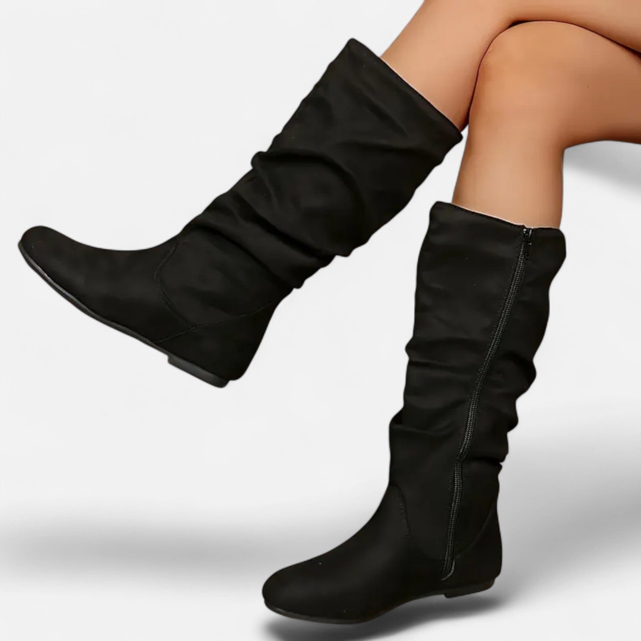 Gilduro | Women’s Pleated Mid-Calf Ankle Boots