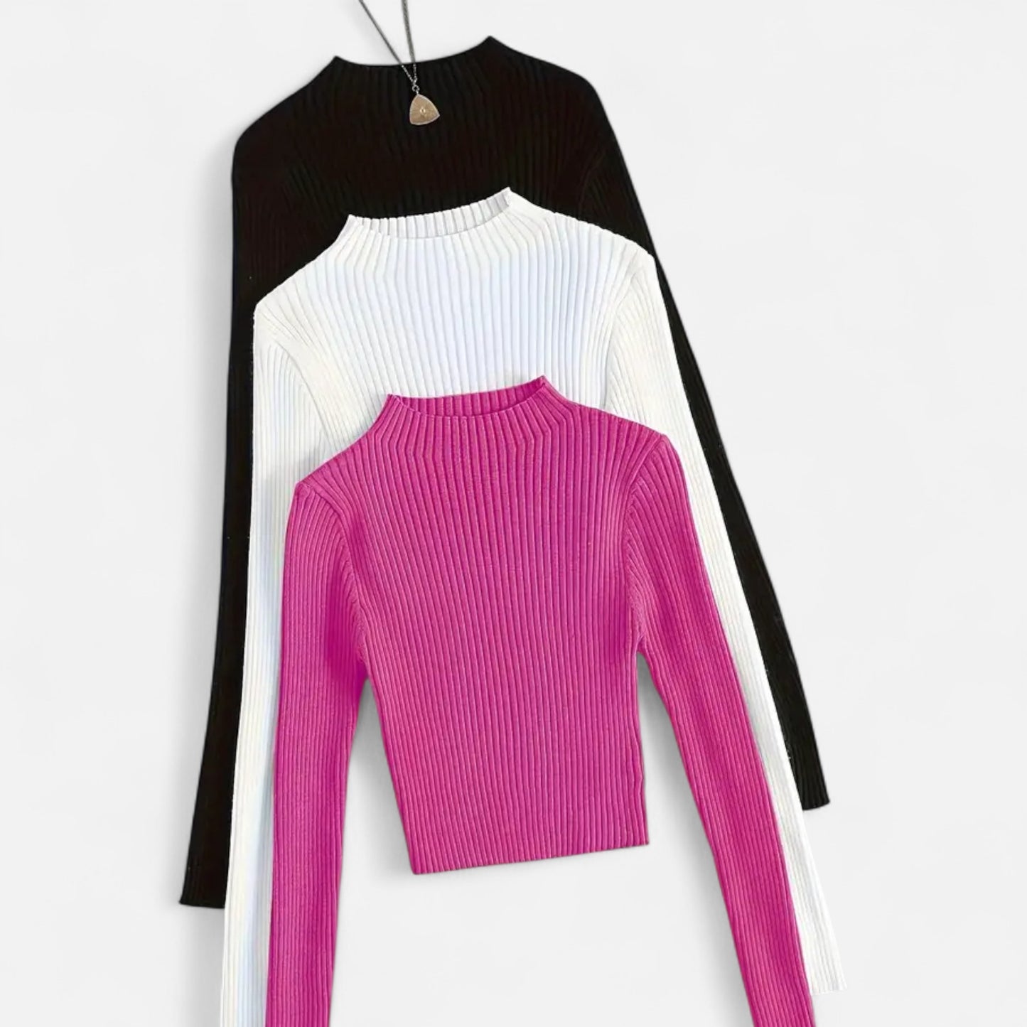 Gilduro | Women’s 3-Piece Stand Collar Ribbed Base Layer Set