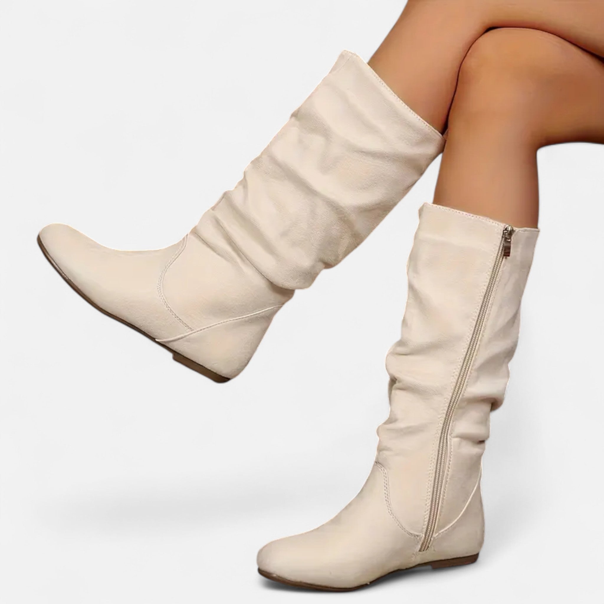 Gilduro | Women’s Pleated Mid-Calf Ankle Boots