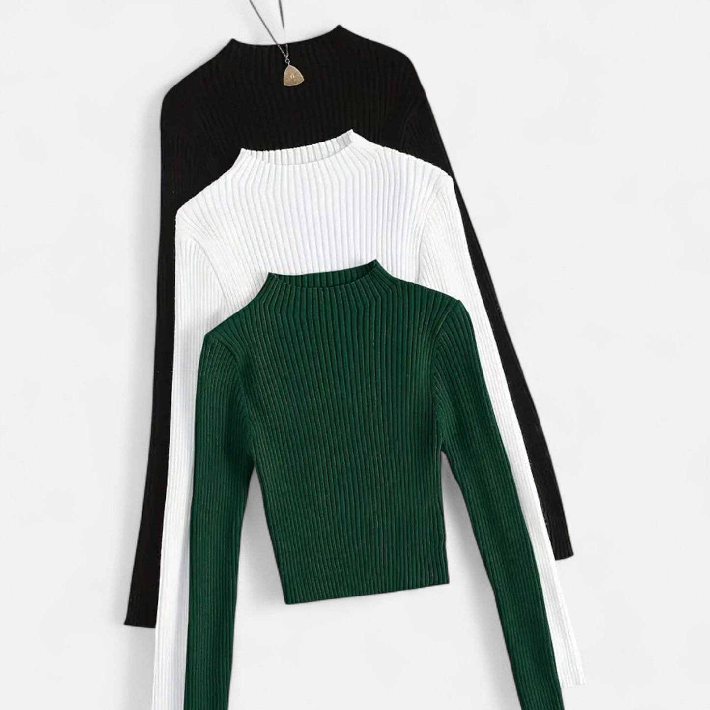 Gilduro | Women’s 3-Piece Stand Collar Ribbed Base Layer Set