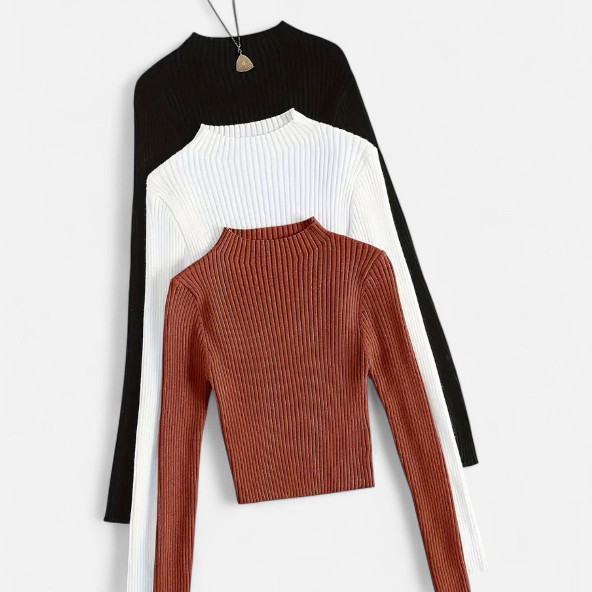 Gilduro | Women’s 3-Piece Stand Collar Ribbed Base Layer Set