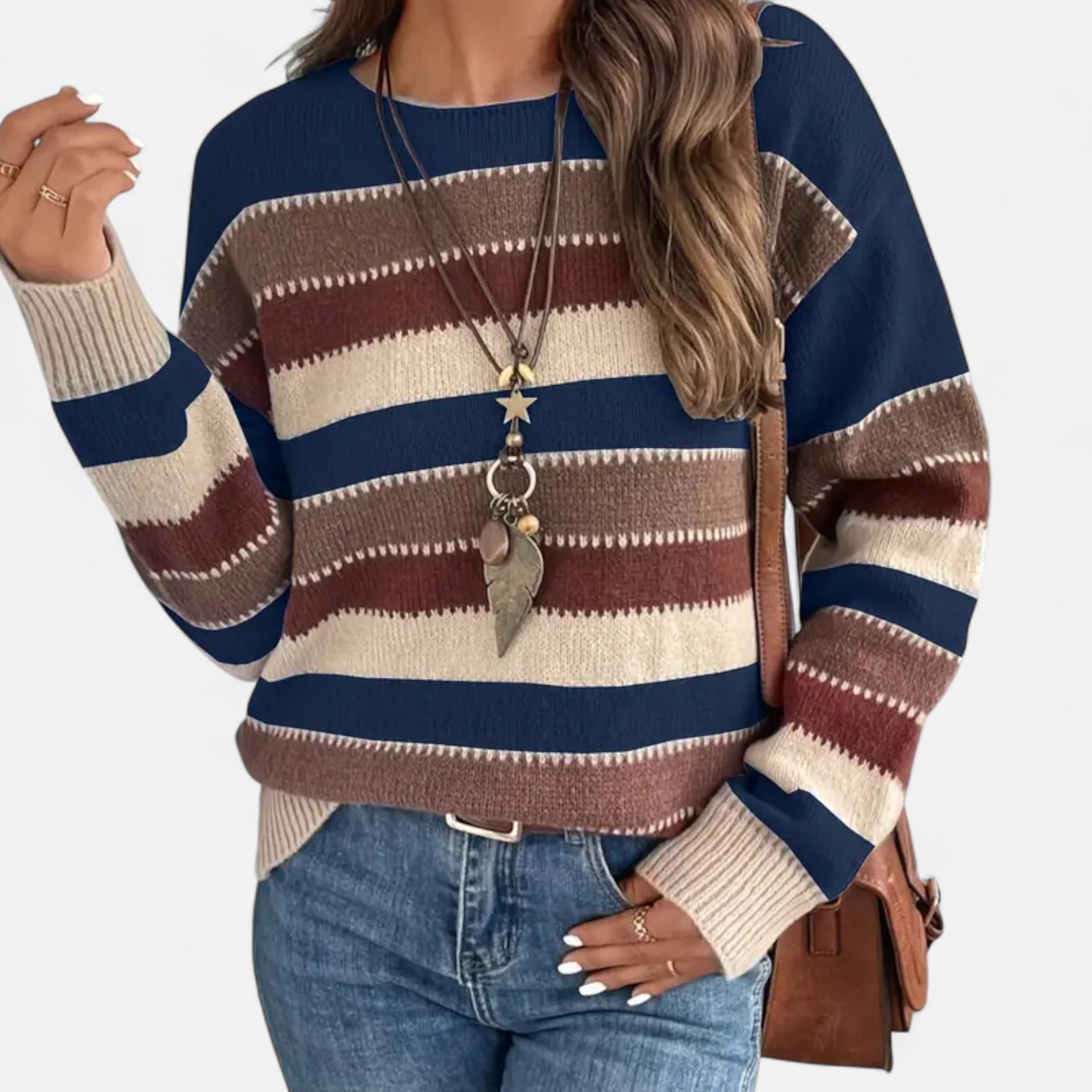 Gilduro | Women’s Vintage Casual Striped Sweater